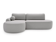 Ecksofa L-Form Links mit Schlaffunktion und Bettkasten Aurio O Grau
