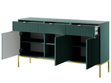 Kommode mit Türen und Schubladen Amber Grün, Gold Frame