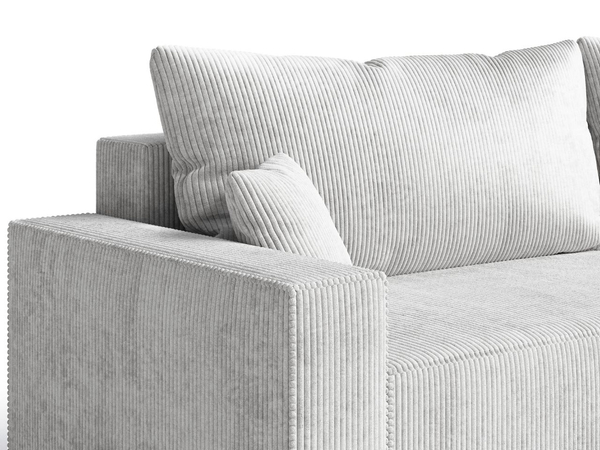 Ecksofa L-Form mit Schlaffunktion und Bettkasten Nivo Grau