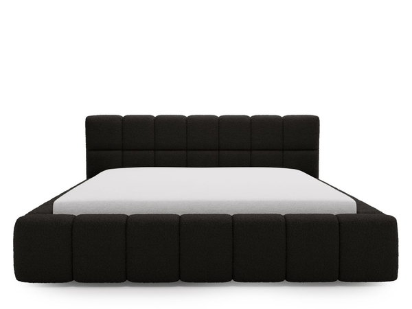 Polsterbett mit Bettkasten und Lattenrost 160x200 Alicante Boucle Schwarz