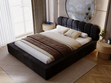 Polsterbett mit Bettkasten und Lattenrost 140x200 Plaza Schwarz