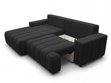 Ecksofa L-Form Links mit Schlaffunktion und Bettkasten Caleo Schwarz