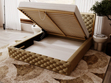 Polsterbett mit Bettkasten und Lattenrost 160x200 Wave Braun