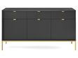 Kommode mit Türen und Schubladen Amber Schwarz, Gold Frame