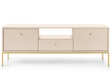 TV-Lowboard mit Schublade und Türen mit Golden Metallbeinen Amor Beige