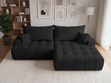 Ecksofa L-Form mit Schlaffunktion und Bettkasten Tulio Rechts Schwarz