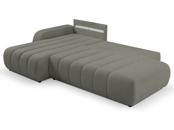 Ecksofa mit Schlaffunktion und Bettkasten Links Adoro Grau