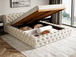 Polsterbett mit Bettkasten und Lattenrost 180x200 Palini Beige