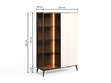 Vitrinenschrank mit LED Vinni Dunkler Walnuss Cashmere
