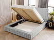 Polsterbett mit Bettkasten und Lattenrost 180x200 Barbados Hellgrau