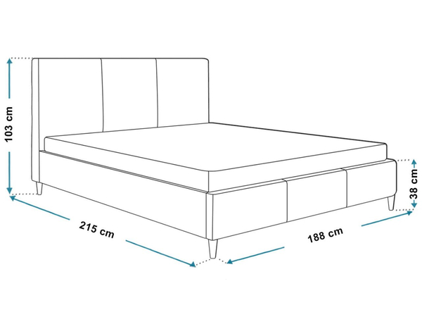 Polsterbett mit Lattenrost 180x200 Trio Dunkelblau
