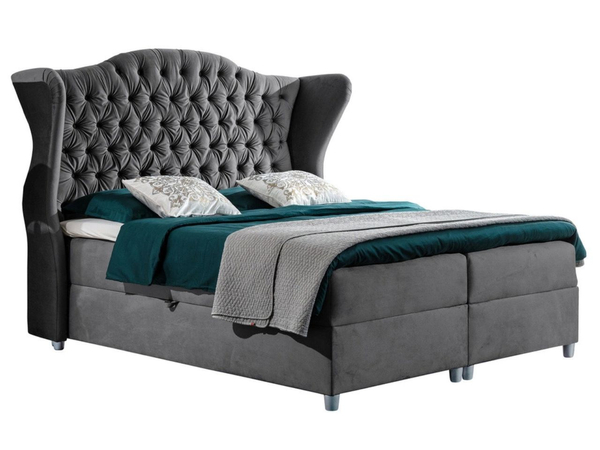 Boxspringbett mit Bettkasten 140x200 Kate Grau