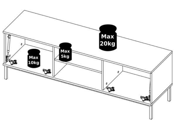 TV-Lowboard mit Türen 150 cm Soroko Schwarz