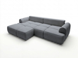 Ecksofa L-Form Links mit Schlaffunktion und Bettkasten Bonno Dunkelgrau