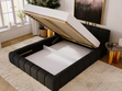 Polsterbett mit Bettkasten und Lattenrost 120x200 Alicante Boucle Schwarz