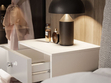 Hängender Nachttisch Glamour mit Schublade und LED-Beleuchtung Brisa Weiß Hochglanz