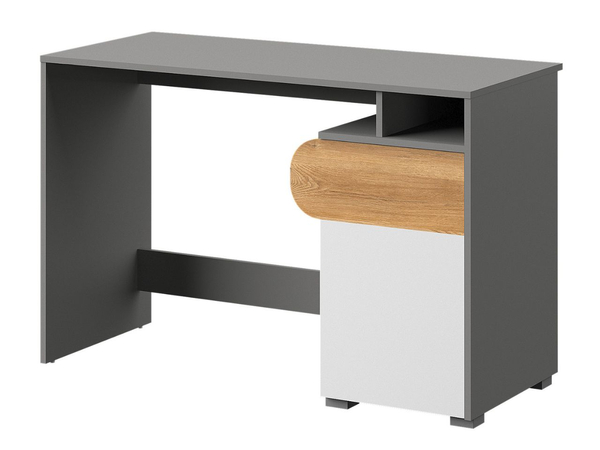 Jugendschreibtisch 120 cm für Teenager Casa Nash Eiche, Weiß, Grau