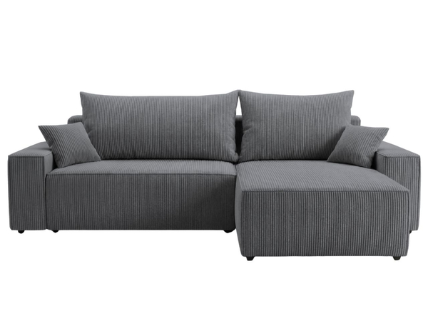 Ecksofa L-Form mit Schlaffunktion und Bettkasten Nivo Graphit
