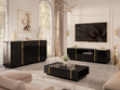 Wohnzimmer-Set im Glamour-Stil Lunelie Schwarz Hochglanz