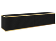 TV-Lowboard Hänge mit Türen 135 cm Diolo Schwarz mit geriffelter Vorderseite