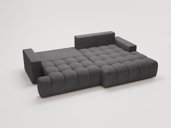 Ecksofa L-Form mit Schlaffunktion und Bettkasten Havi Rechts Graphit