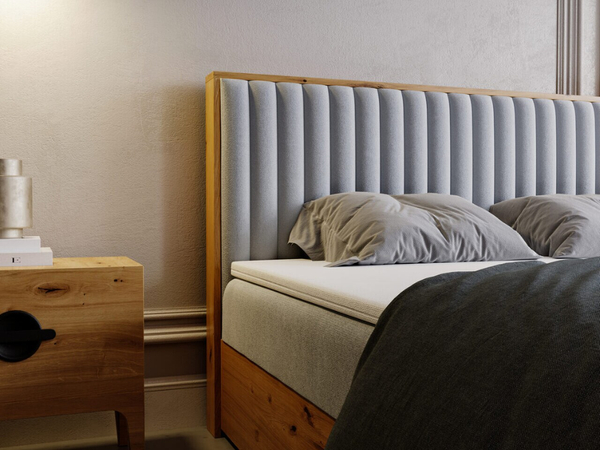 Boxspringbett mit Bettkasten 160x200 Forest Hellgrau