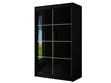 Schiebetürenschrank mit Sprossen 120 cm mit LED-Beleuchtung Ponti Schwarz