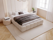 Polsterbett mit Bettkasten und Lattenrost 160x200 Cloud Low Bouclé-Stoff Beige