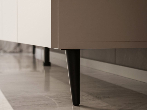TV-Lowboard mit Türen auf Schwarzen Metallbeinen 200 cm Nodoo Kaschmir