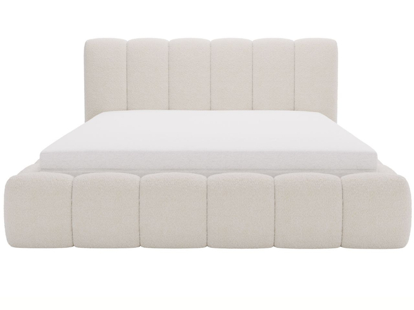 Polsterbett mit Bettkasten und Lattenrost 180x200 Cloud Bouclé-Stoff Beige