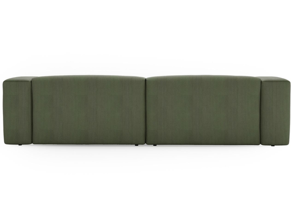 Ecksofa L-Form Links Moderne Cord Ecksofa Landi Grün