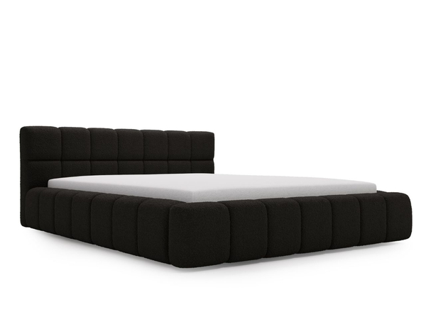 Polsterbett mit Bettkasten und Lattenrost 180x200 Alicante Boucle Schwarz