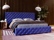 Polsterbett mit Bettkasten und Lattenrost 140x200 Madera Blau