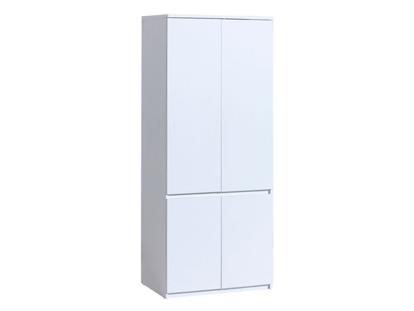 Kleiderschrank mit Drehtüren und Kleiderstange 80 Arcadia Weiß