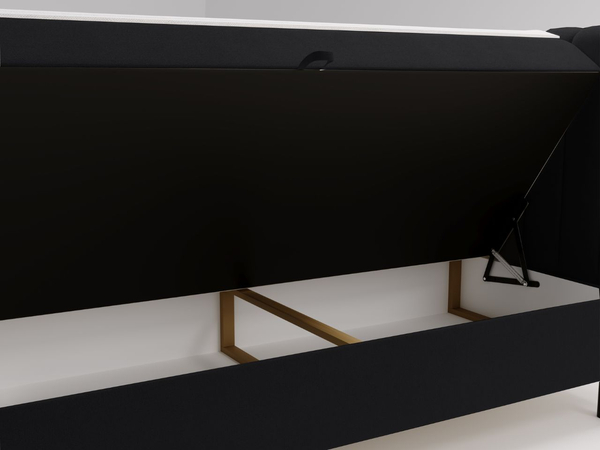 Boxspringbett mit Bettkasten 140x200 Primavera Schwarz