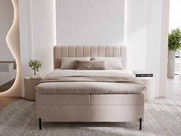Boxspringbett mit Bettkasten 120x200 Primavera Beige
