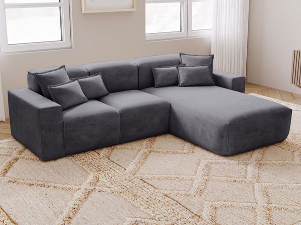 Ecksofa L-Form Rechts Moderne Ecksofa Leni Dunkelgrau