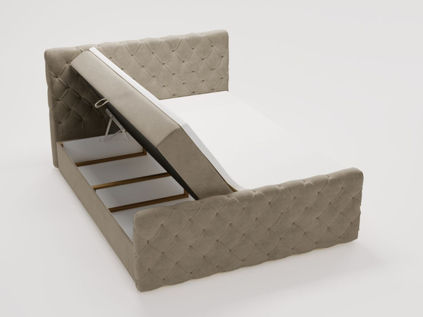 Boxspringbett mit Bettkasten 120x200 Lunaris Hellbraun