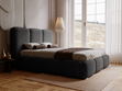 Polsterbett mit Bettkasten und Lattenrost 140x200 Bubble Schwarz