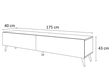 TV-Lowboard mit Türen auf Schwarzen Metallbeinen 175 cm mit LED-Beleuchtung Sorelle Weiß Hochglanz