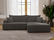 Ecksofa L-Form Rechts mit Schlaffunktion und Bettkasten California Dunkelgrau