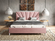 Polsterbett mit Lattenrost 140x200 Fuzi Rosa