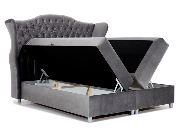 Boxspringbett mit Bettkasten 160x200 Kate Grau