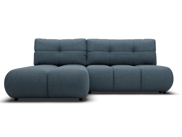 Ecksofa mit Schlaffunktion und Bettkasten Links Milet Dunkelblau