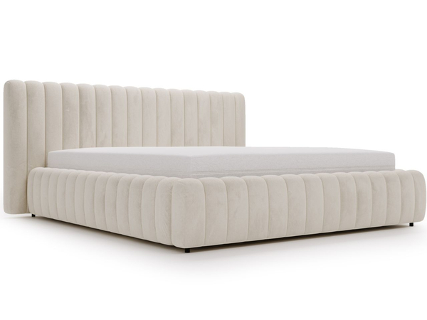 Polsterbett mit Bettkasten und Lattenrost 180x200 Bliss Beige