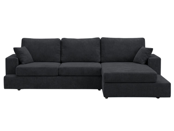 Ecksofa L-Form fürs Wohnzimmer Nesto Rechts Schwarz