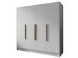 Kleiderschrank 200 cm Perugia Weiß mit goldenen Griffen