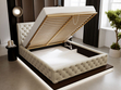 Polsterbett mit Bettkasten und Lattenrost 180x200 Kingston Beige