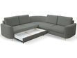 Ecksofa L-Form Rechts mit Schlaffunktion und Bettkasten Limon Grau