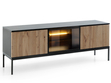 TV-Lowboard mit Türen und Led Deo Schwarz, Eiche Wotan